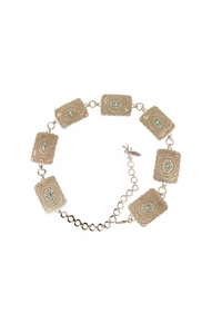 Angel Ranch Ladies Belt Southwest Engraved Conchos Turquoise D140009633