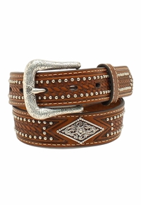 Ariat Boys Basketweave Diamond Concho Studded Belt A1300808