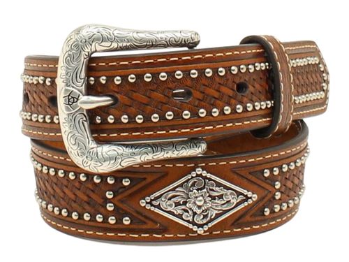 Ariat Boys Basketweave Diamond Concho Studded Belt A1300808
