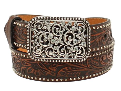 Ariat Girls Floral Embossed Studded Belt A1303602