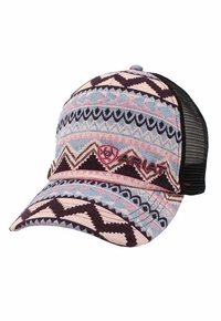 Ariat Ladies Ponyflow Aztec Print Leather Logo Pink Cap A300080030