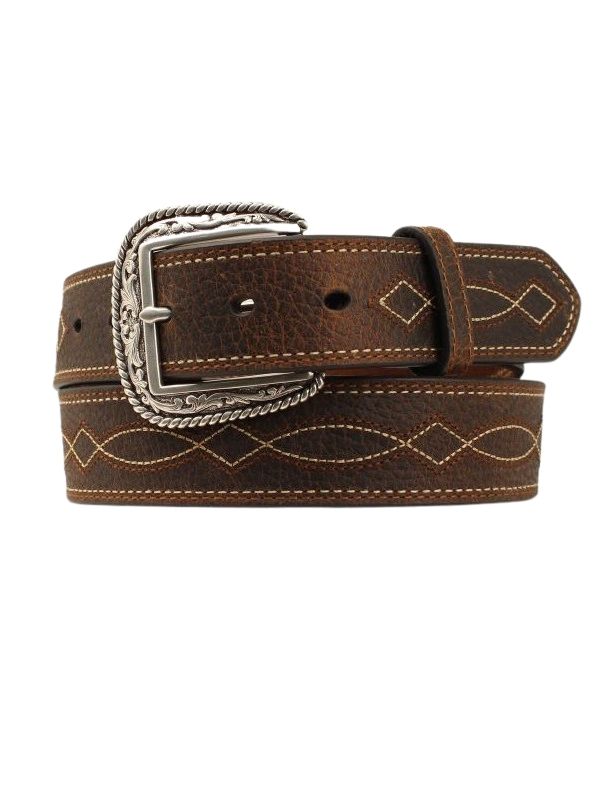 Ariat Men's Mexico Flag Logo Rowdy Brown Belt – Genuine Leather, Western Style (A10389282)