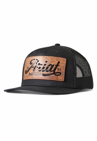 Ariat Mens Faux Leather Patch Black Cap A300086201