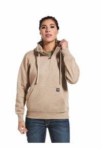 Ariat Women�s Skill Set 1/2 Zip Hoodie Dark Oatmeal 32912