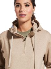 Ariat Womens Skill Set 1/2 Zip Hoodie Dark Oatmeal 32912