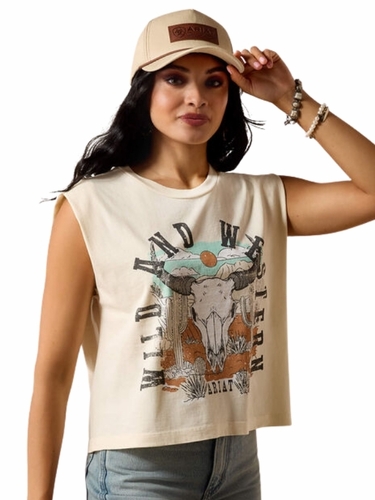 Ariat Womens Steer Skull Landscape T-Shirt 10078378