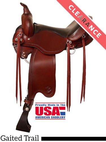 SOLD 2024/04/30 16" Big Horn Gaited Trail Saddle 4" Cantle with Leather Skirts 812 SAVE $171 TODAY CLEARANCE
