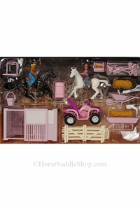 Bigtime Barnyard Pink 4 Wheeler and Stable Set 50820