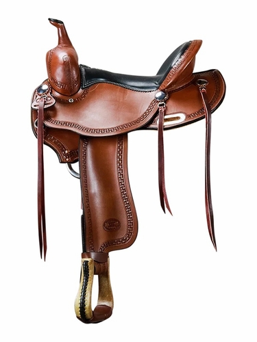 15" to 17" Billy Cook Semi Round Small Black Border Trail Saddle 1977