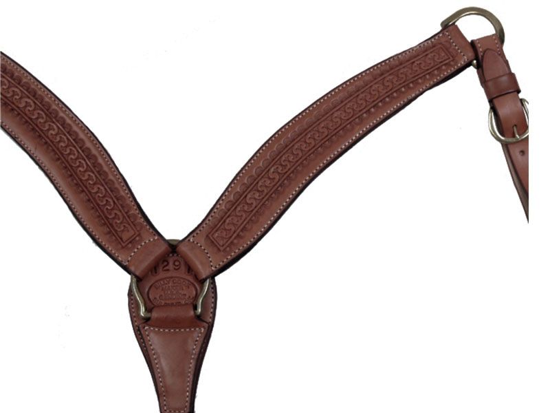 Collier De Poitrine Western Billy Cook - Cuir Marron Avec étoile Et Goujons - Vintage