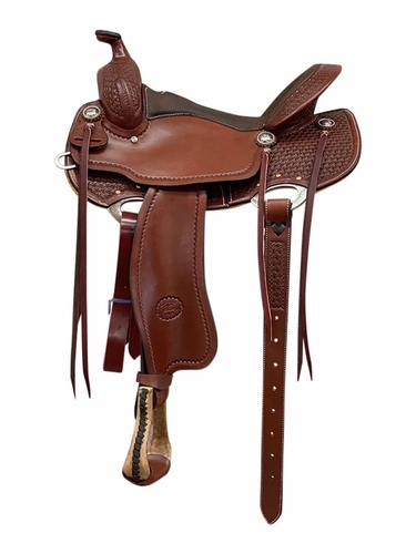 15" to 17" Billy Cook Solid Tri Pattern BW Trail Saddle 1991, Impact Gel in Seat