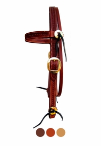 Billy Cook Waffle Stamp w/Brass Browband Headstall 11-761