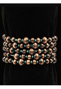 Blazin Roxx 5 Piece Turquoise Copper Stretch Style Bracelet 30920