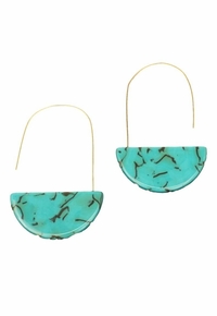 Blazin Roxx Gold Hook Turquoise Stone Earrings 30462