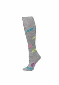 Boot Doctor Ladies OTC Socks Lightning Bolts Grey 0421706