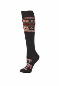 Boot Doctor Ladies Southwest Neon Black Boot Socks 0418801-M