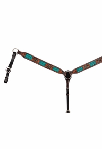 Circle Y Breast Collar Filigree Turguoise Gator X4126-T00V