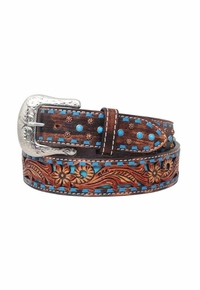 Circle Y Bronco Blue Texas Belt 1006-BT