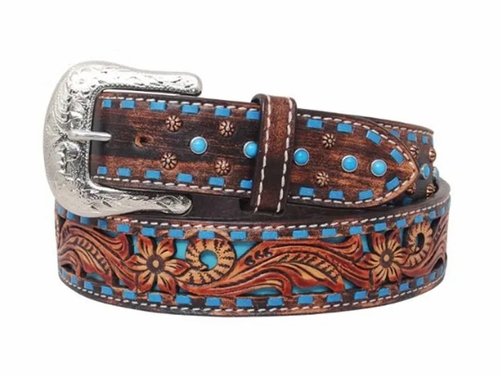 Circle Y Bronco Blue Texas Belt 1006-BT