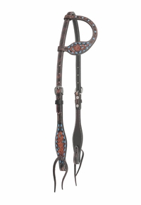Circle Y Bronco Blue Texas Flower One Ear Headstall 1006-17-SC