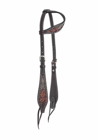 Circle Y Dark Flash Arizona Flower One Ear Headstall 1008-17-SC