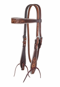 Circle Y Desert Rawhide Edge Browband Headstall 1018-12-SV