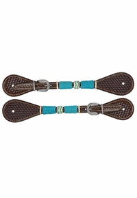Circle Y Ladies Turquoise Round Up Spur Straps 1025-35