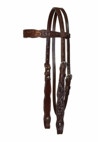 Circle Y Shaped Floral Browband Headstall 0261-11
