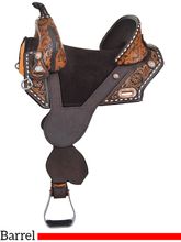 13.5" to 16.5" Circle Y Tammy Fischer Vintage Daisy Treeless Short Horn Barrel Saddle 1304 w/Free Pad