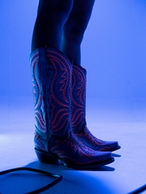 Corral Womens Pink Fluorescent Embroidery and Studs Boots C3970 SAVE $34 CLEARANCE