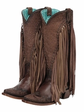 Womens Corral Overlay & Embroidery Woven Boots A5023