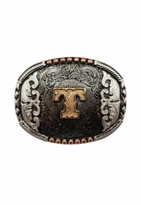 Crumrine Two-Tone Oval Initial Buckle C10018