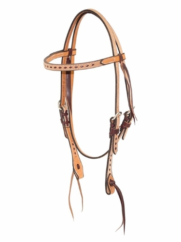 Cowboy Tack Buckstitched Browband Headstall HCB58