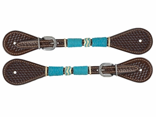 Circle Y Ladies Turquoise Round Up Spur Straps 1025-35
