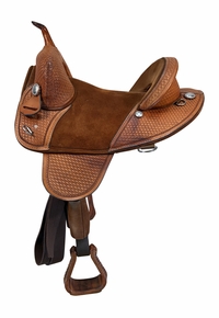 SOLD 2025/11/25  15 Inch Used Bob Marshall by Circle Y Treeless Barrel Saddle 3520