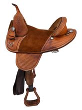 SOLD 2025/11/25 15 Inch Used Bob Marshall by Circle Y Treeless Barrel Saddle 3520