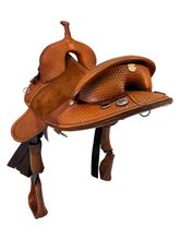 SOLD 2025/11/25 15 Inch Used Bob Marshall by Circle Y Treeless Barrel Saddle 3520