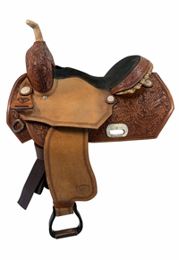 HOLD 2026/06/18c 14 Inch Used Tex Tan Barrel Saddle Medium Flex Tree