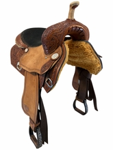 14 Inch Used Tex Tan Barrel Saddle Medium Flex Tree