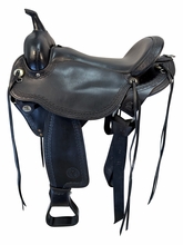 DISCONTINUED 2026 -  17 Inch Used Circle Y Flag Staff Trail Saddle Wide Flex Lite Tree 1571
