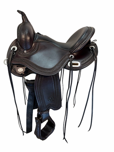 HOLD 2026/09/04j 15 Inch Used Circle Y Snowy River Trail Saddle Medium Flex2 Tree 1687