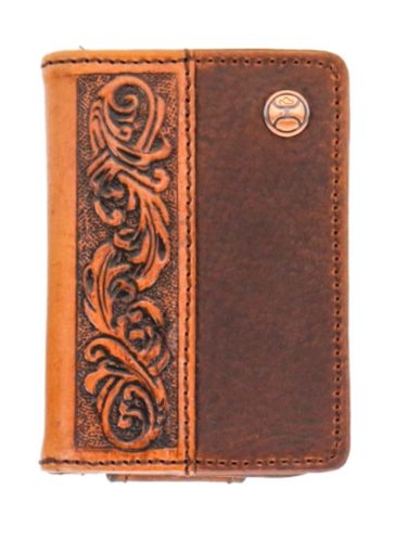 Hooey �Grayson� Hand Tooled Bifold Wallet with Money Clip HFW018-BRTN