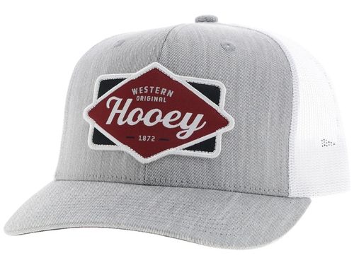 Hooey Diamond Grey/White 6-Panel Trucker Hat 2522T