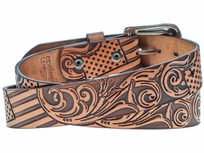 Hooey Mens Liberty Roper Hand-Painted Belt HMBLT072