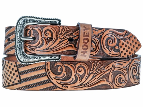 Hooey Mens Liberty Roper Hand-Painted Belt HMBLT072