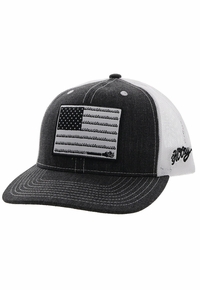 Hooey Liberty Roper Charcoal/White 6 Panel Trucker Hat 2210T-CHWH
