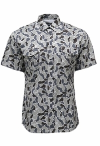 Hooey Men�s �Sol� Short Sleeve Pearl Snap Grey Camo Shirt HT2621GYCA