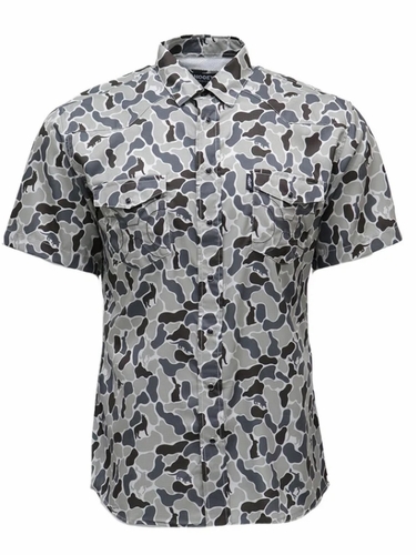 Hooey Men�s �Sol� Short Sleeve Pearl Snap Grey Camo Shirt HT2621GYCA