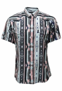 Hooey Mens �Sol� Short Sleeve Pearl Snap Shirt Aztec HT2621PKAZ