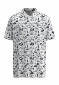 Hooey Mens The Weekender White w/Puuku Print Polo HP034WHPR